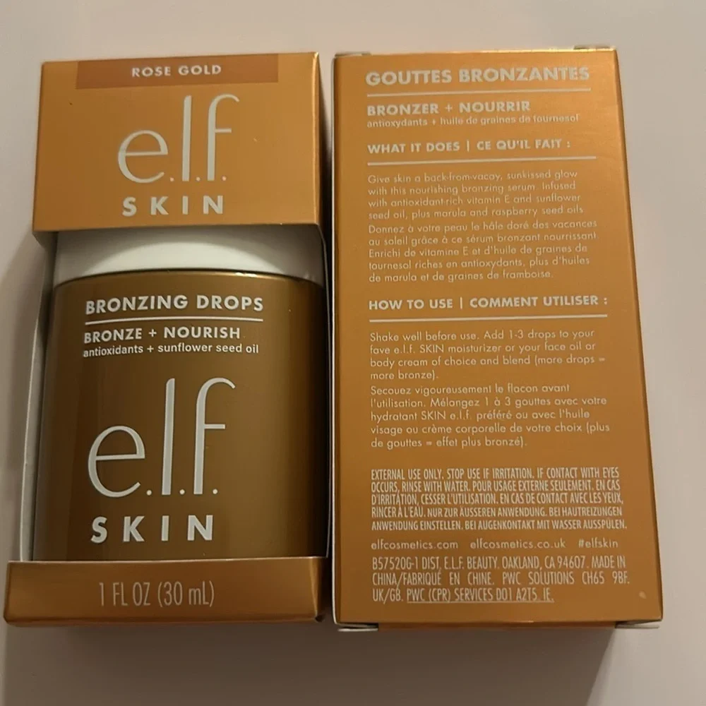 e.l.f. Cosmetics Bronzing Drops BRONZE 1 - ROSE GOLD (LOT OF 2) BRAND NEW